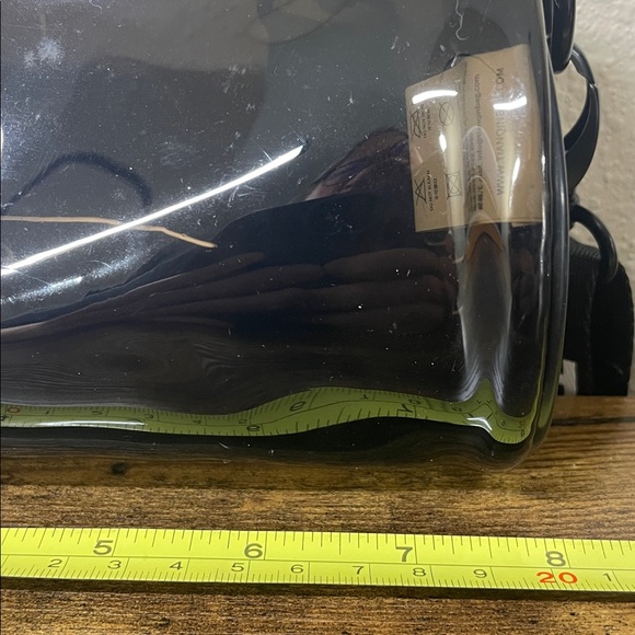 TINYAT Black Semi Transparent Cylindrical Crossbody Bag Adjustable Strap - Picture 4 of 6